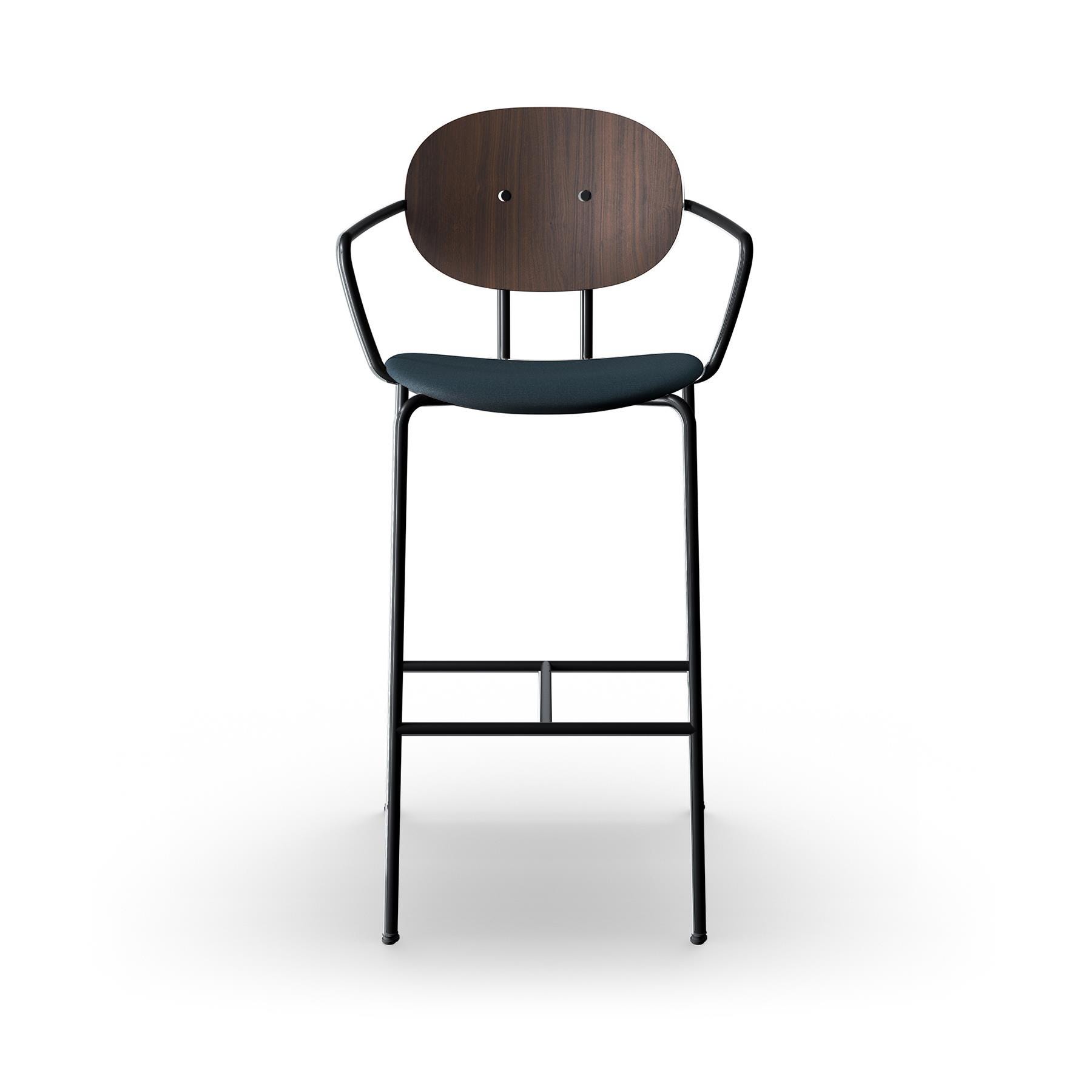 Sibast Piet Hein Bar Chair With Arms Black Steel Walnut Remix 873 High Bar Stool Designer Furniture From Holloways Of Ludlow