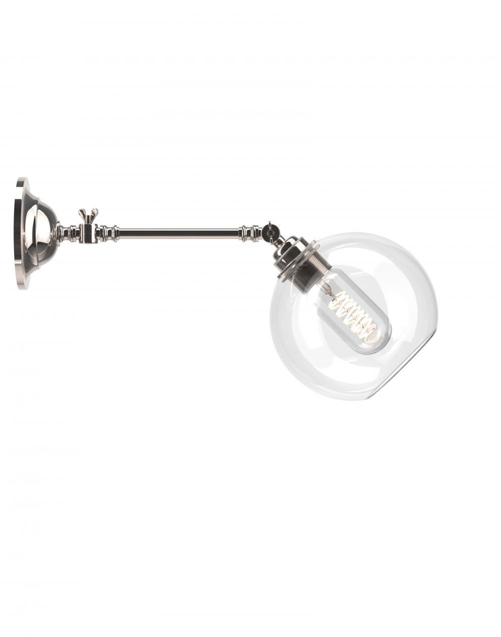 Fritz Fryer Hereford Adjustable Reading Light Medium Clear Nickel Wall Lighting Clear