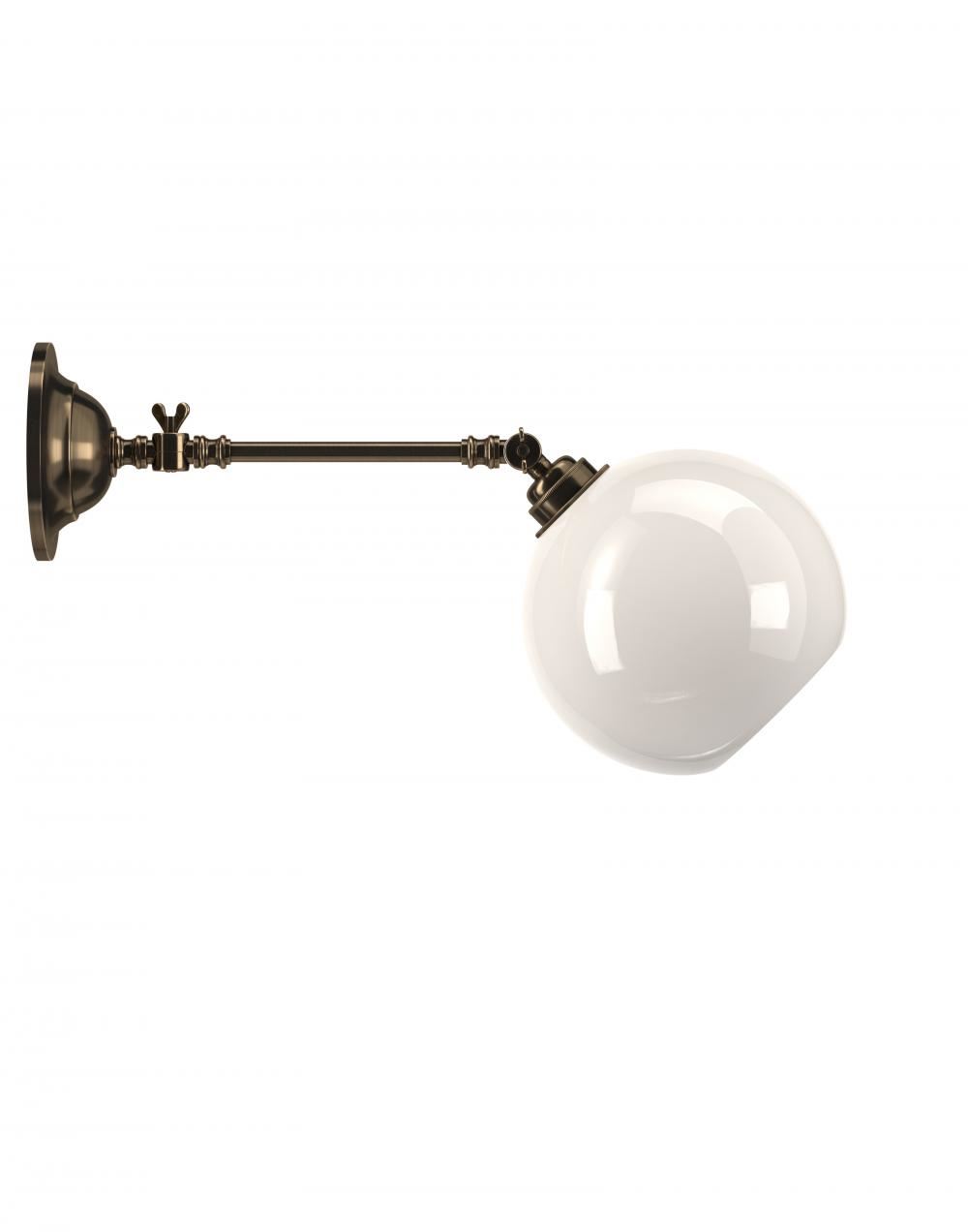 Fritz Fryer Hereford Adjustable Reading Light Medium White Antique Brass Wall Lighting White