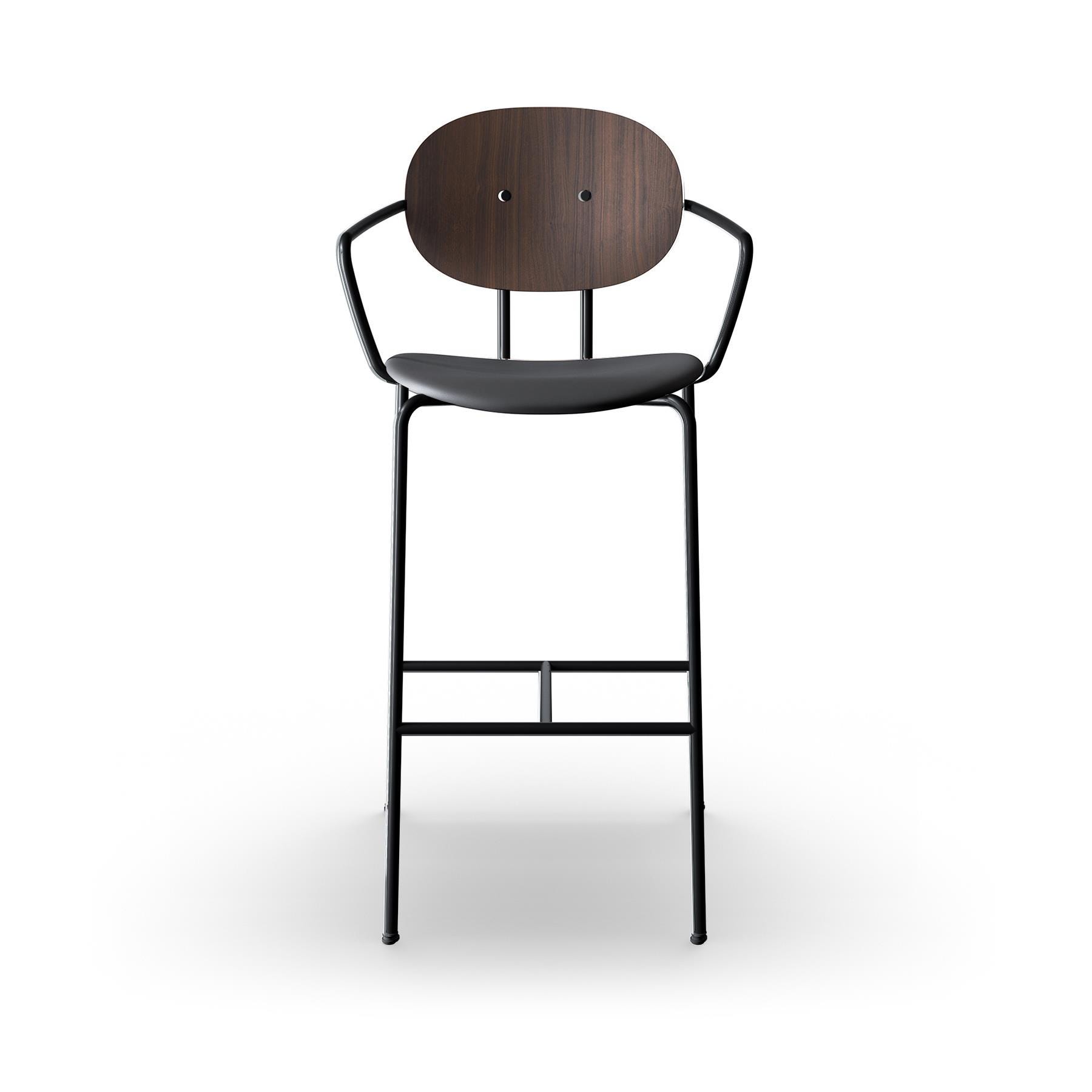 Sibast Piet Hein Bar Chair With Arms Black Steel Walnut Ultra Black Brown High Bar Stool Brown Designer Furniture From Holloways Of Ludlow