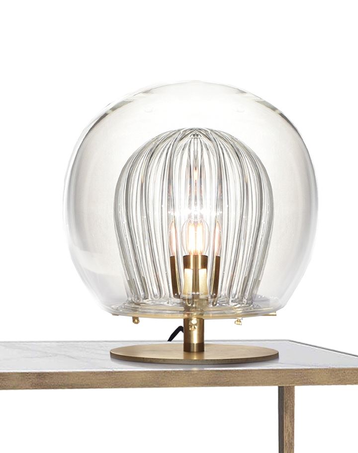 Pleated Crystal Table Lamp Clear Glass