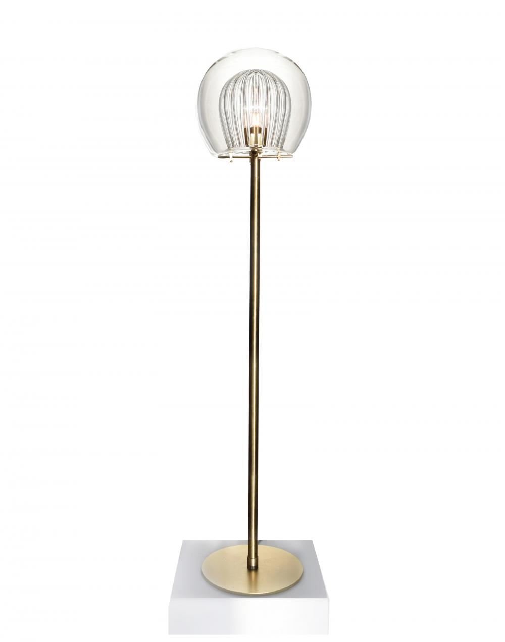 Pleated Crystal Floor Lamp Clear Glass