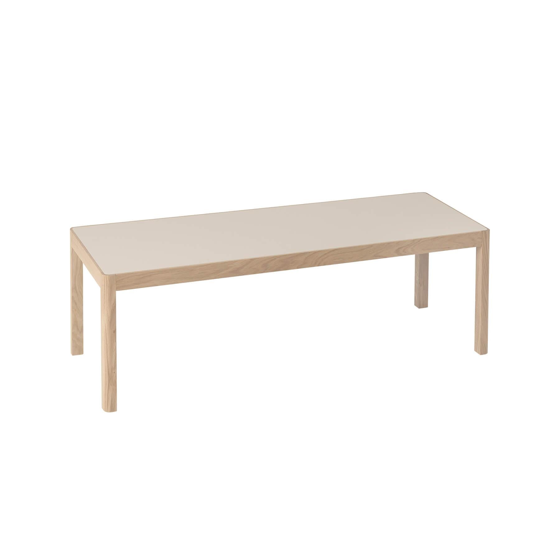 Muuto Workshop Coffee Table 120x43cm Oak Legsgrey Top Cream Designer Furniture From Holloways Of Ludlow