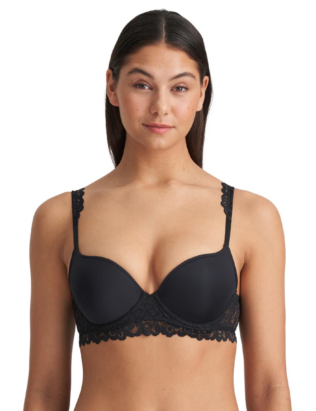 Accentuate your assets with the Elis push-up bra by Marie Jo. Comfortable moulded cups give you a smoother silhouette under clothing The push-up cups highlight your cleavage and give you a seductive volume boost. Low cups highlight your cleavage and are easily concealed under low-cut tops and dresses. Feminine lace adorns the band and wings of this bra, extending into a flattering longline style that contours to your body. The adjustable shoulder straps feature lace trims that you will want to show off. Pair with matching lingerie to create a coordinated look.  Push-up cups Underwired Longline lace band Adjustable shoulder straps Hook and eye rear closure Country of origin: China/Longnan Composition: 84% Polyester &pipe; 15% Polyamide &pipe; 1% Elastane  Listed in UK sizes  55753-99479-1289177 0102507 Push Up Bra