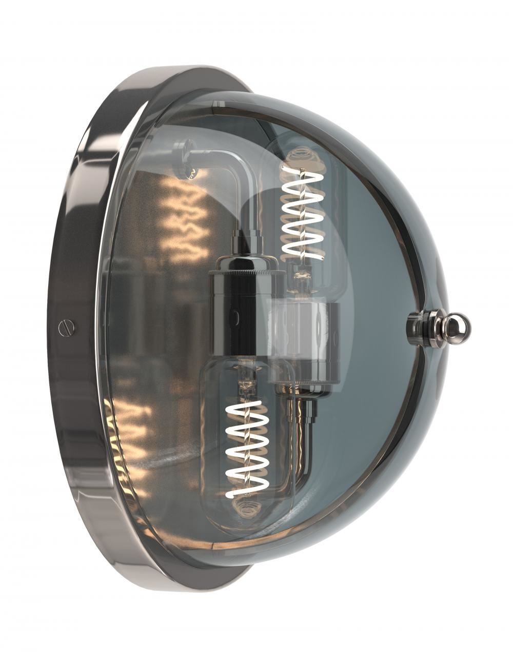 Grafton Globe Wall Light Nickel Smoked None