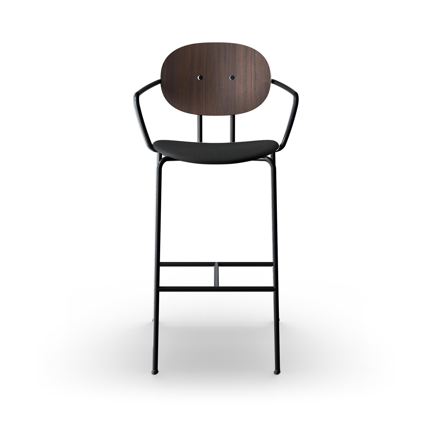 Sibast Piet Hein Bar Chair With Arms Black Steel Walnut Remix 383 High Bar Stool Designer Furniture From Holloways Of Ludlow