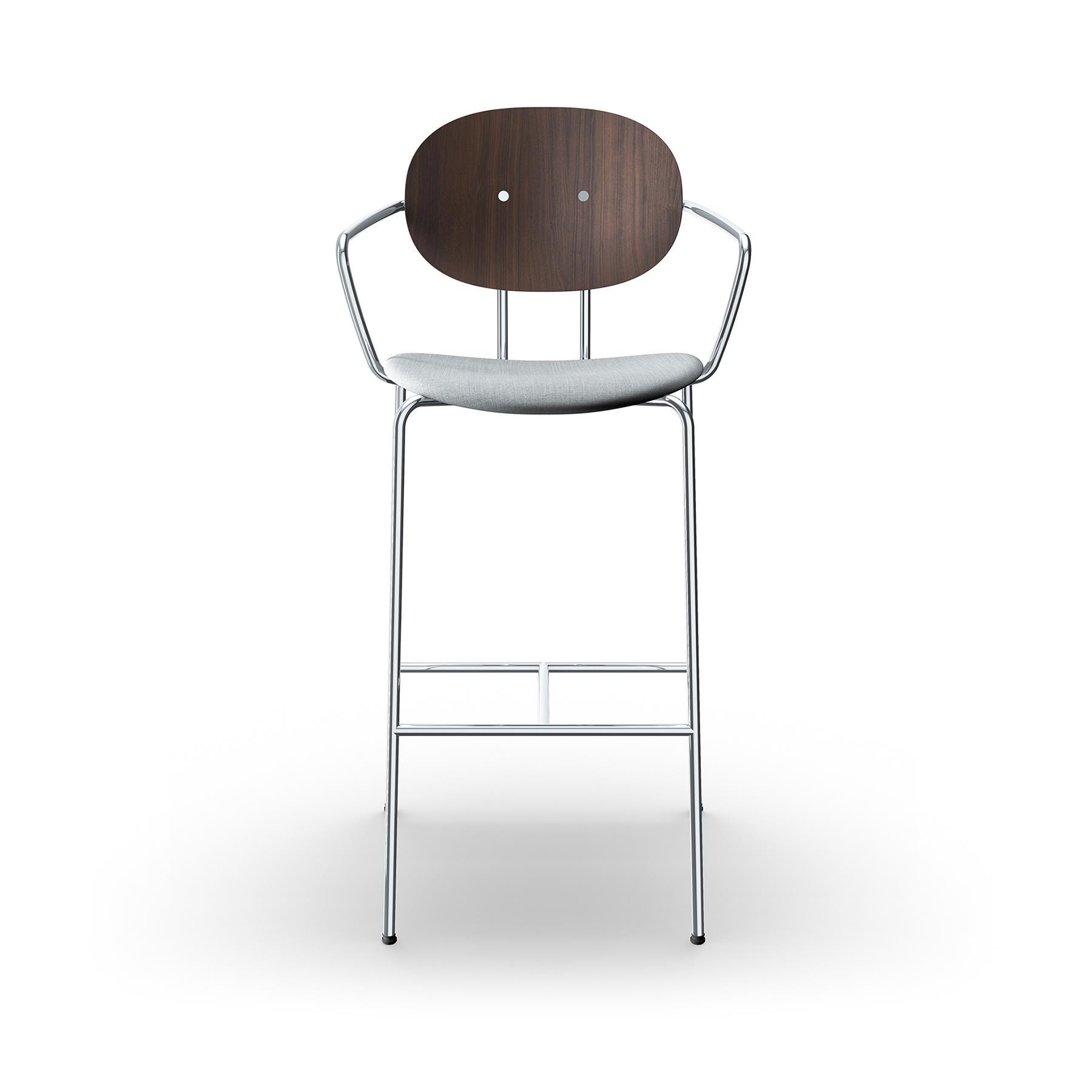 Sibast Piet Hein Bar Chair With Arms Chrome Walnut Remix 123 High Bar Stool Grey Designer Furniture From Holloways Of Ludlow