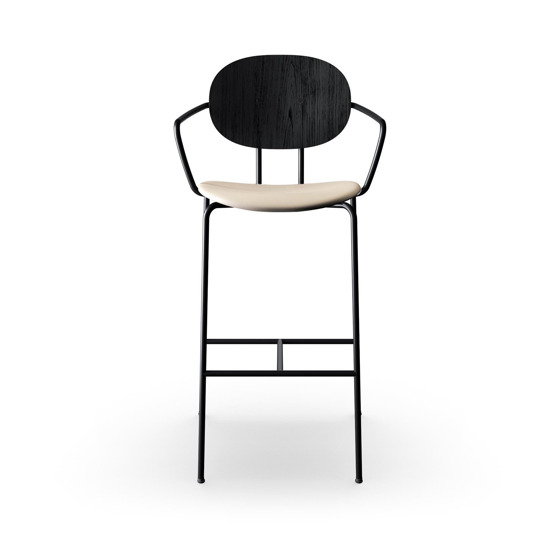 Sibast Piet Hein Bar Chair With Arms Black Steel Black Oak Ultra Earth High Bar Stool Cream Designer Furniture From Holloways Of Ludlow