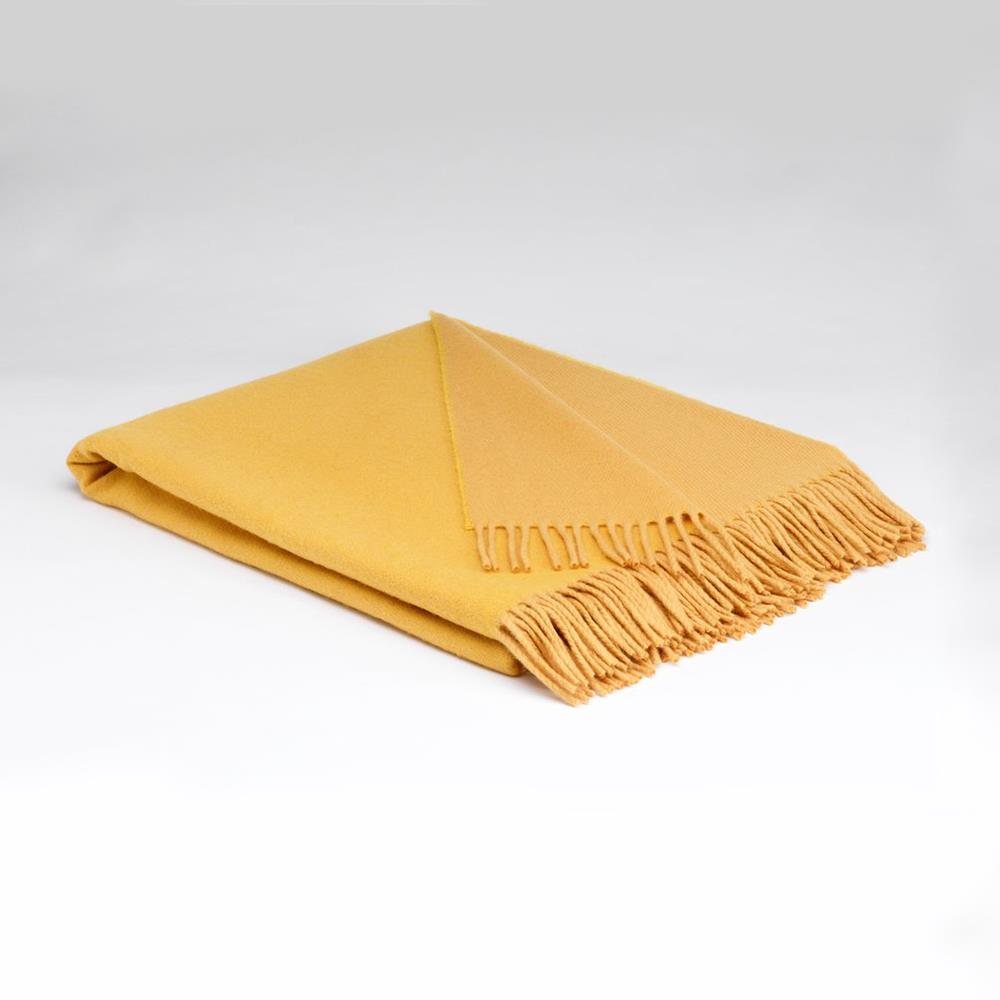 Golden Sun Reversable Soft Throw 100 Merino Lambswool Yellow