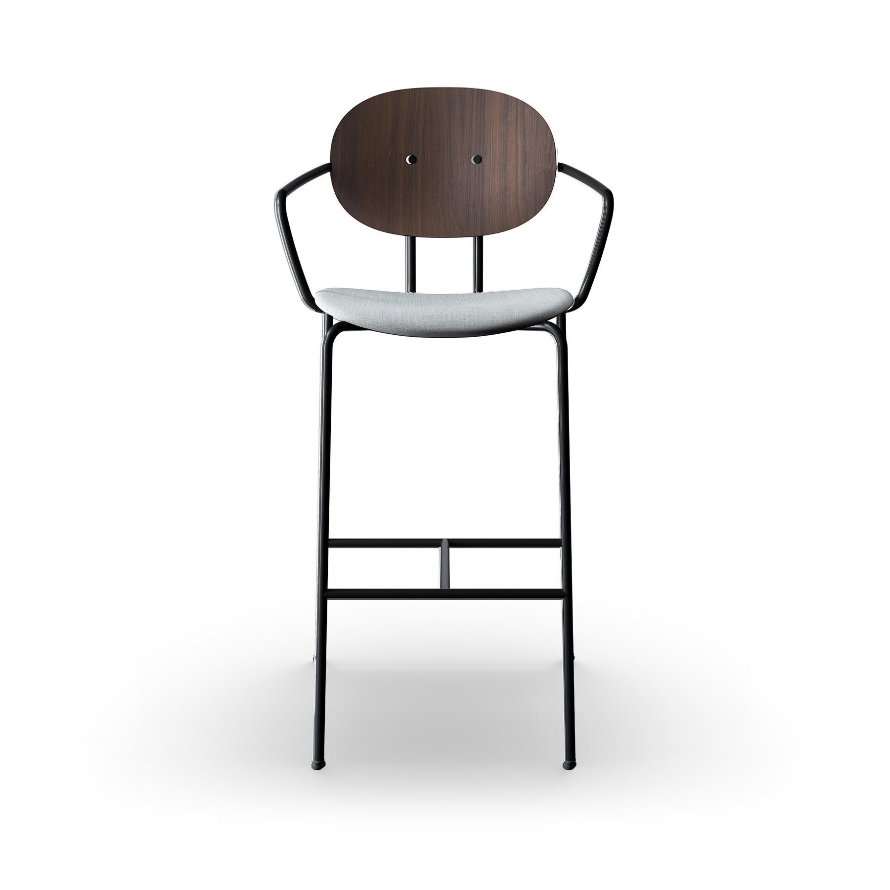 Sibast Piet Hein Bar Chair With Arms Black Steel Walnut Remix 123 High Bar Stool Grey Designer Furniture From Holloways Of Ludlow