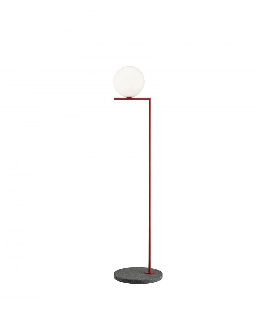 Flos Ic Floor Light Outdoor Small Red Burgundy Black Lava Stone Floor Lighting Designer Floor Lamp