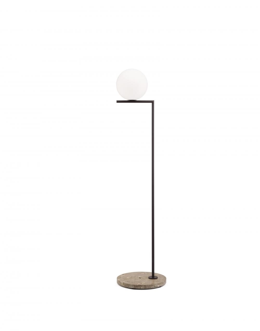 Ic Floor Light Outdoor Small Deep Brown Imperial Travertine Stone Base