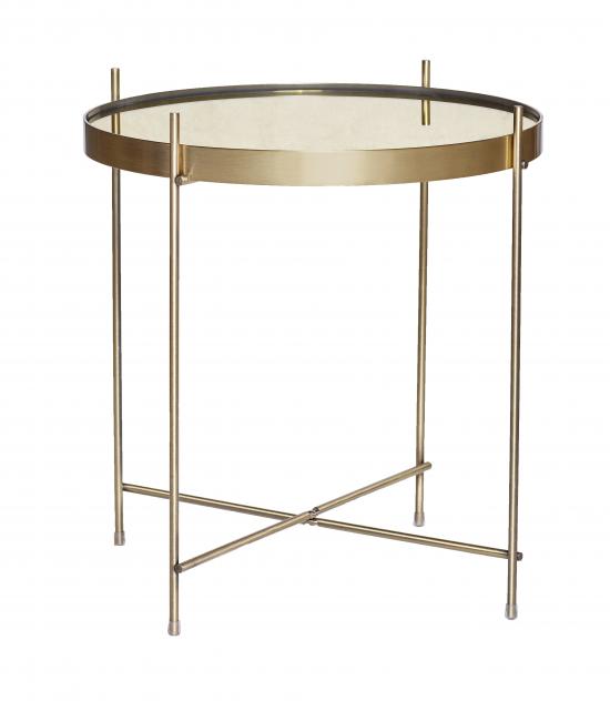 Round Mirrored Metal Table