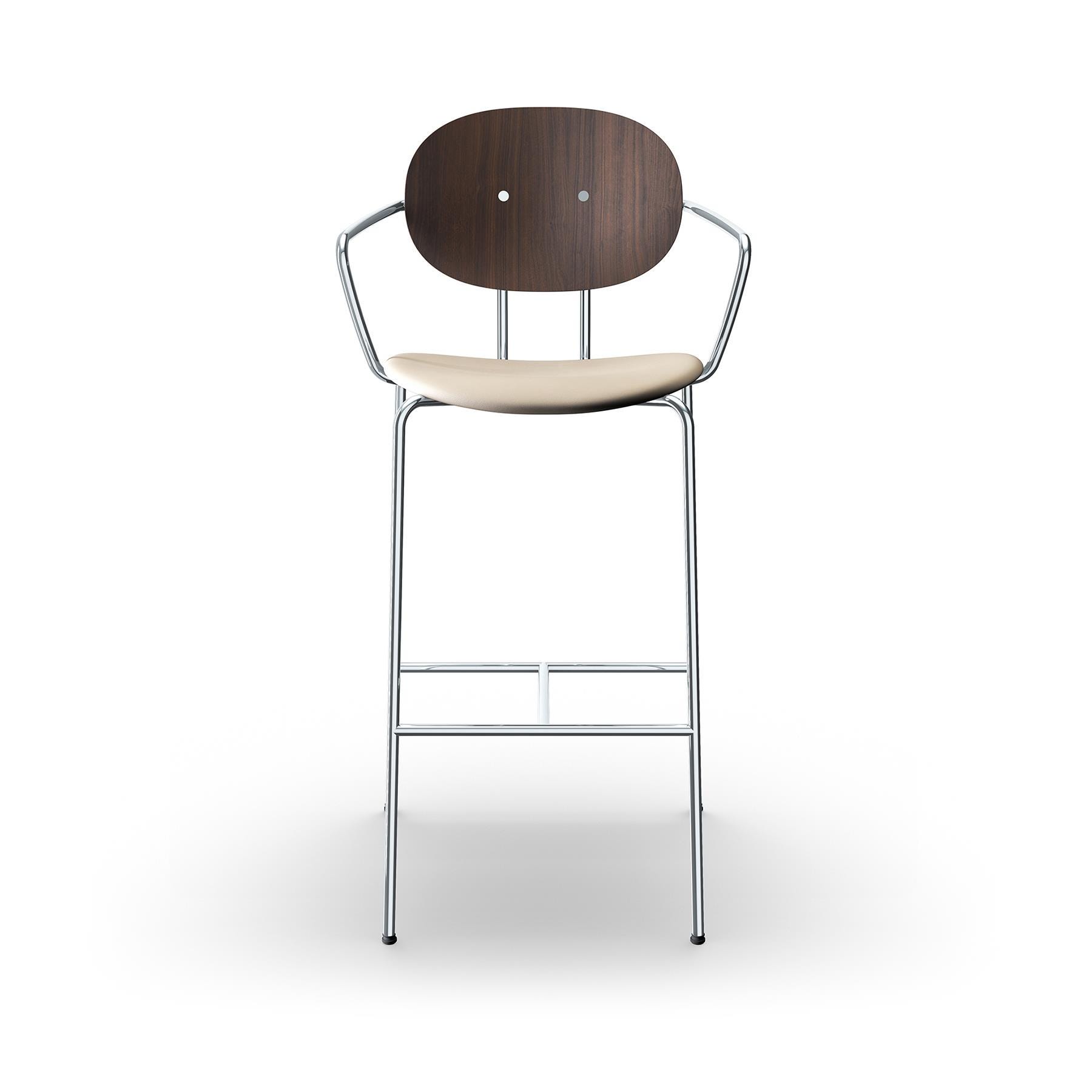 Sibast Piet Hein Bar Chair With Arms Chrome Walnut Ultra Earth Kitchen Counter Stool Cream Designer Furniture From Holloways Of Ludlow