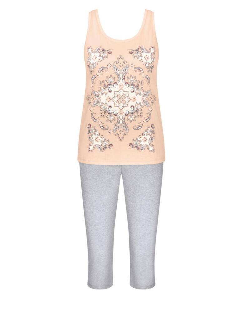 Ultimate comfort and fuss-free wear is what you want from your sleepwear and this pyjama set from the Sets collection at Triumph will give you all of that. Crafted from 100% Cotton with minimal detailing and no snagging closures, this set is just what you need to get a fashionable nights sleep. The tank top features a round neckline and is sleeveless for an easy wear, finished with a distinctive print at the front. The bottoms are three-quarter in length with a medium rise waist, along with a drawstring waist for a flexible wear. It features pockets at the hips for added detail.  Comfortable and uncomplicated design Pyjama set - tank top and 3/4 length bottoms Pull-on design Round neckline Sleeveless Print on tank top Medium rise waist Drawstring waist Pockets at hips Composition: 100% Cotton Listed in UK sizes  49334-89394-1187968 10202404 Pyjama Set