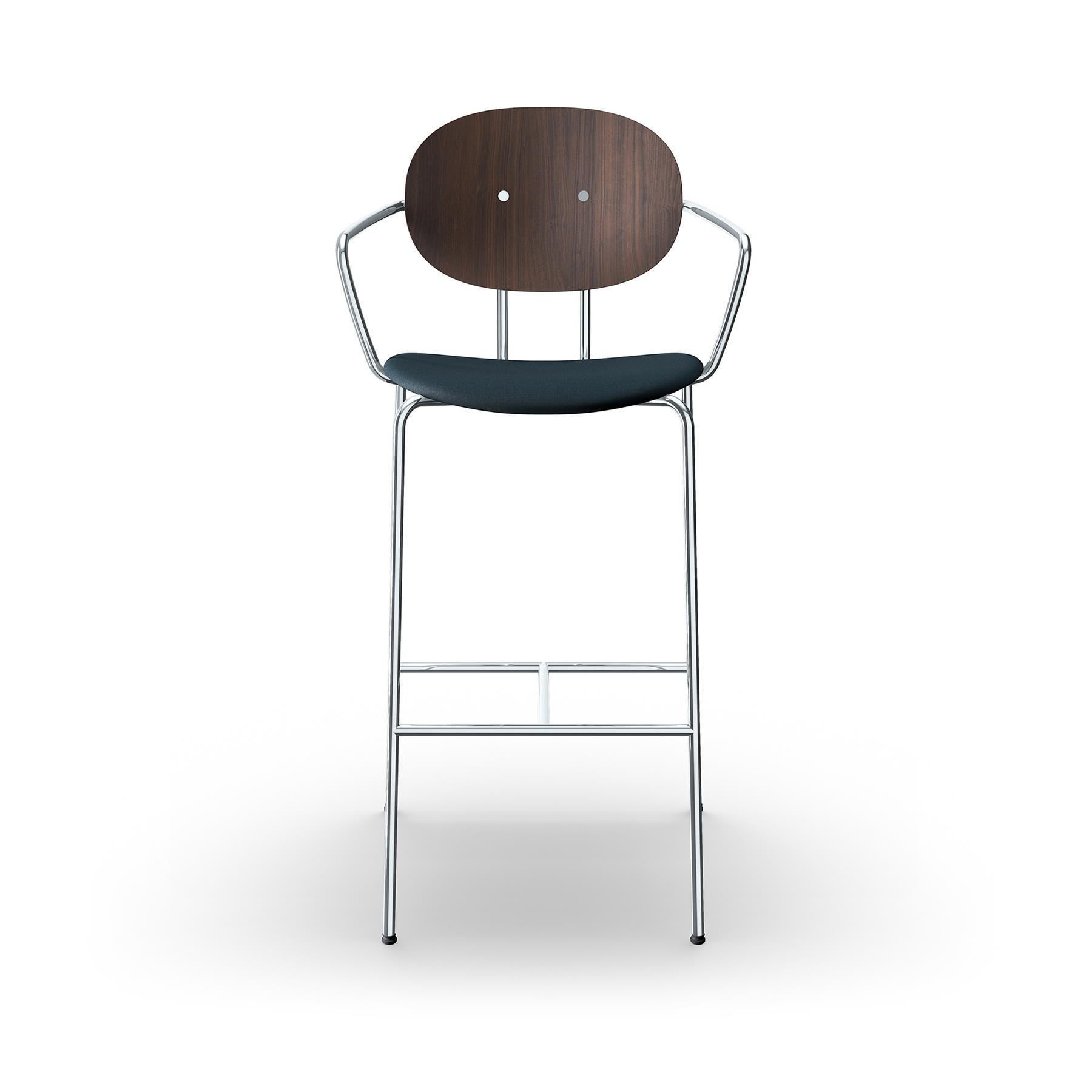 Sibast Piet Hein Bar Chair With Arms Chrome Walnut Remix 873 High Bar Stool Black Designer Furniture From Holloways Of Ludlow