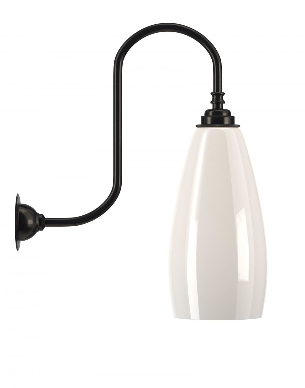 Upton Swan Neck Wall Light Medium White Bronze