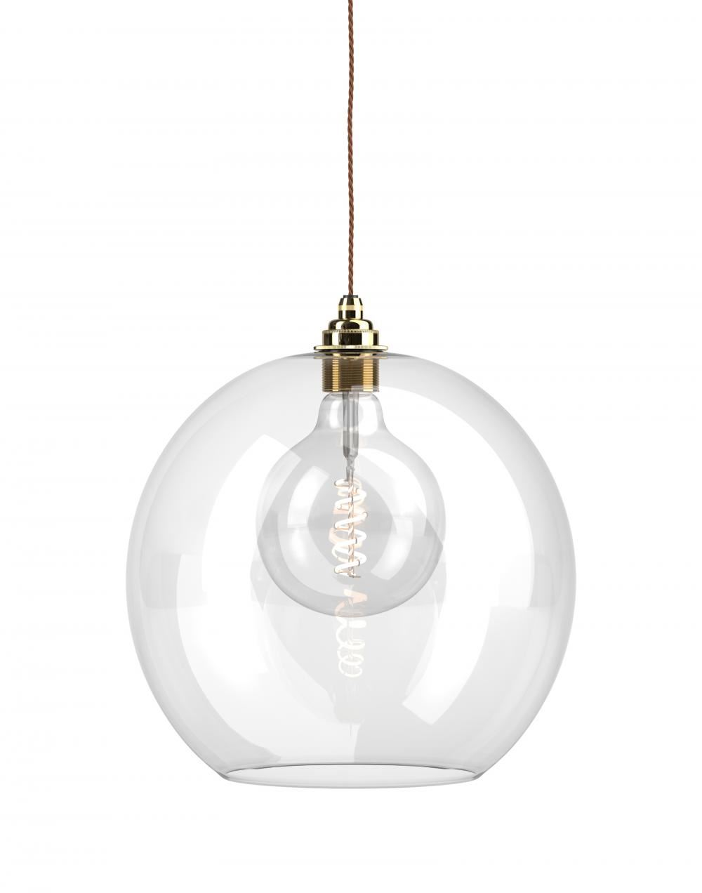 Fritz Fryer Hereford Pendant Large Clear Polished Brass Clear Designer Pendant Lighting