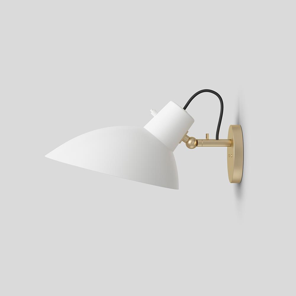 Vv Cinquanta Wall Light Brass Mount White Reflector With Switch