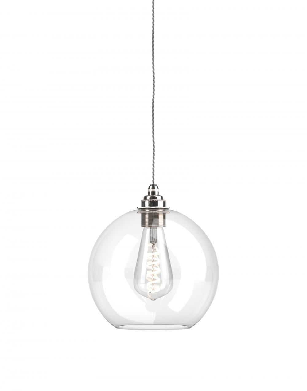 Fritz Fryer Hereford Pendant Medium Clear Nickel Clear Designer Pendant Lighting