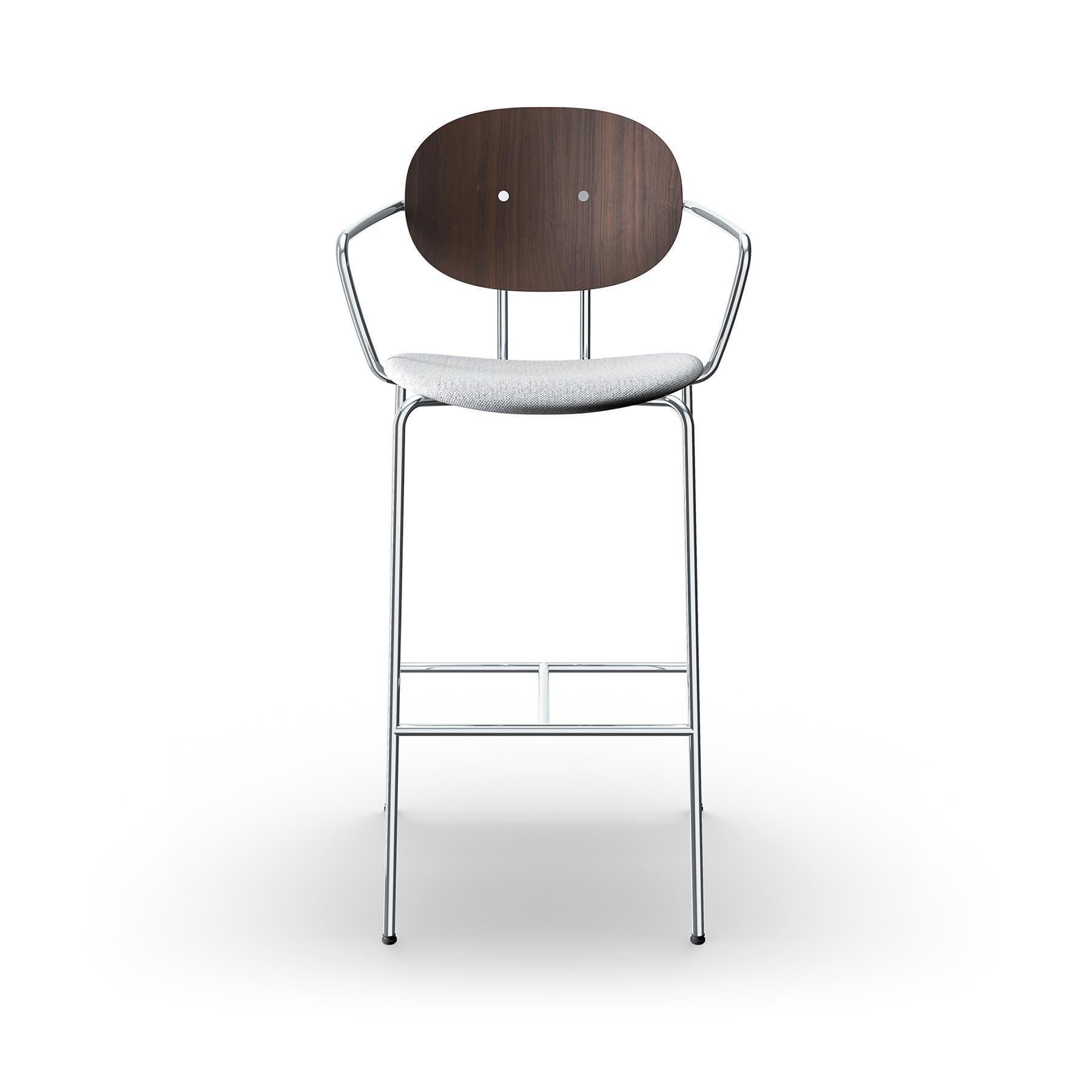 Sibast Piet Hein Bar Chair With Arms Chrome Walnut Hallingdal 116 Kitchen Counter Stool Grey Designer Furniture From Holloways Of Ludlow