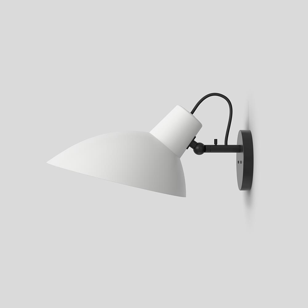 Vv Cinquanta Wall Light Black Mount White Reflector