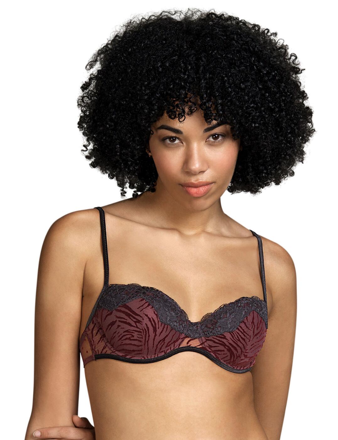 Spice up your lingerie drawer with this balcony padded bra by Andres Sarda. From the Fraser range, it features an animal print across front cups, a polka dot print on the back band and lace detailing across the neckline. This bra provides great coverage with the flattering balcony shape that ehnaces your bust with the padded cups and gives amazing support from the underwire. It also has adjustable straps and a hook and eye closure that allow for an individual fit. Matching briefs are available from the Fraser range.  Padded balcony bra Animal print across cups with a polka dot print on the back band Lace detailing at the neckline Supportive fit from underwire Adjustable straps and a hook and eye closure allow for an individual fit Matching briefs available Country of origin: Tunisia Composition: 58% Polyester &pipe; 38% Polyamide &pipe; 4% Elastane &pipe; 0% Polyurethane  Listed in UK sizes  55835-99338-1287358 3311014  Padded Balcony Bra