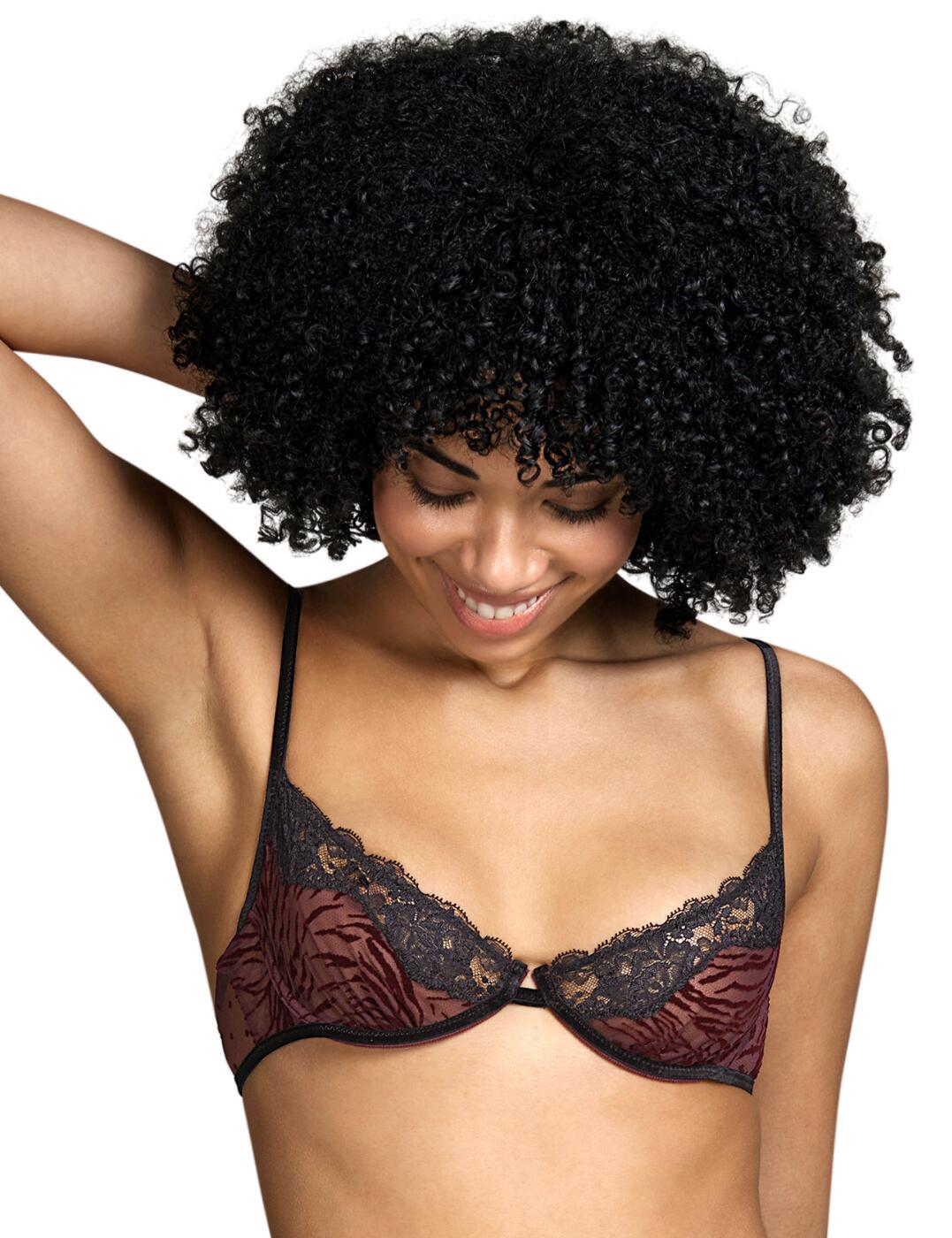 Add some luxury to your lingerie collection with the Fraser range by Andres Sarda. This image bra is a new must with a fun design and a flirty fit. It features an animal print on the front cups with a polka dot print on the back band and soft lace across the upper cups. This bra has non-padded cups and a plunging neckline that showcases your cleavage whilst creating a natural shape. It is underwired for support with cup sizes D+ having additional support with wider straps and a reinforced back panel. The bra provides a comfortable and individual fit with adjustable straps and a hook and eye closure.  Image bra Fun design and flirty fit Animal print and polka dot print with lace Non-padded cups and plunging neckline Underwired Adjustable straps and a hook and eye closure Additional support in cups sizes D+ Country of origin: Tunisia Composition: 92% Polyamide &pipe; 8% Elastane  Listed in UK sizes  55837-99339-1287377 3311015  Plunge Bra