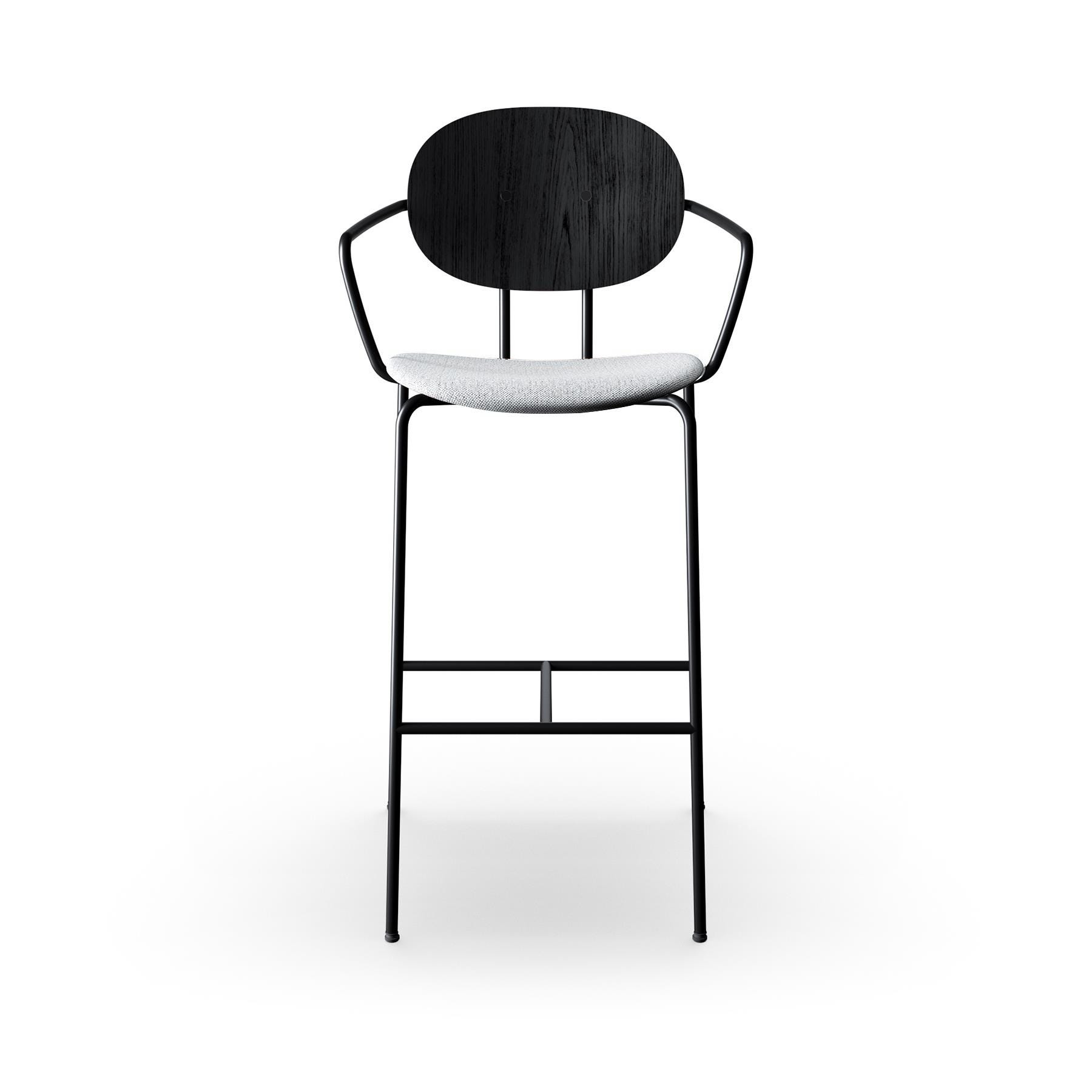 Sibast Piet Hein Bar Chair With Arms Black Steel Black Oak Hallingdal 116 Kitchen Counter Stool Grey Designer Furniture From Holloways Of Ludlow