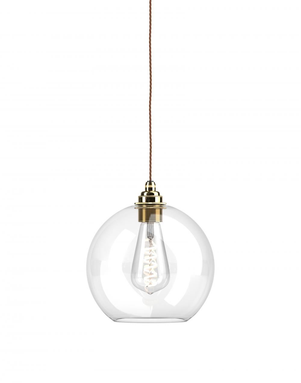 Fritz Fryer Hereford Pendant Medium Clear Polished Brass Clear Designer Pendant Lighting