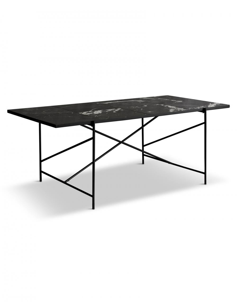 Dining Table 185 Black Frame Black Marble