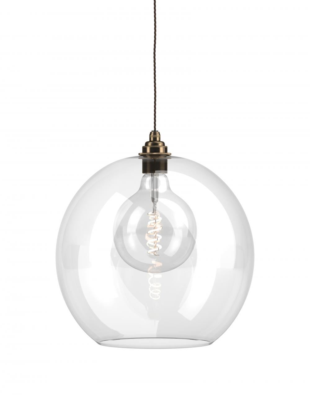 Fritz Fryer Hereford Pendant Large Clear Antique Brass Clear Designer Pendant Lighting