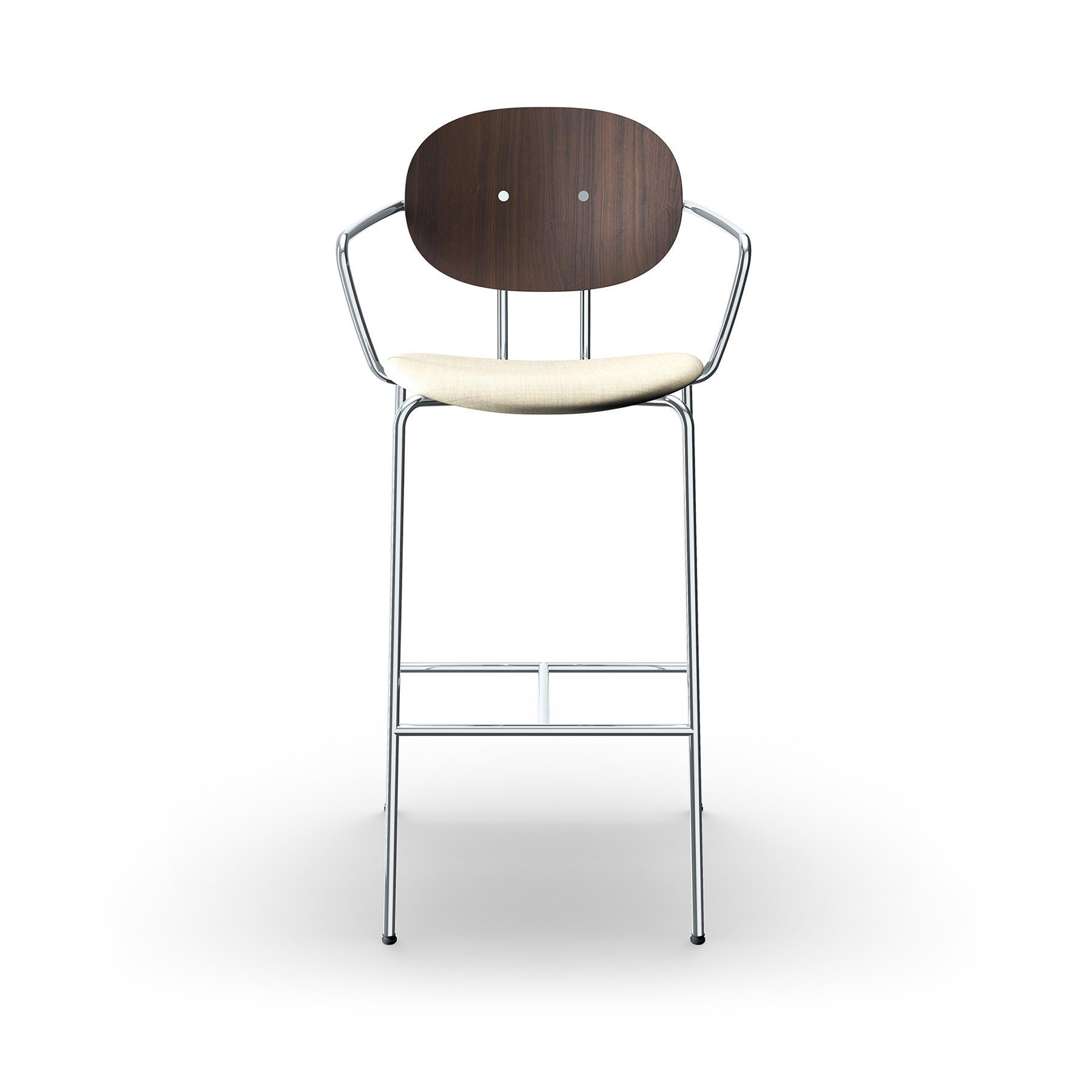 Sibast Piet Hein Bar Chair With Arms Chrome Walnut Remix 223 Kitchen Counter Stool Cream Designer Furniture From Holloways Of Ludlow