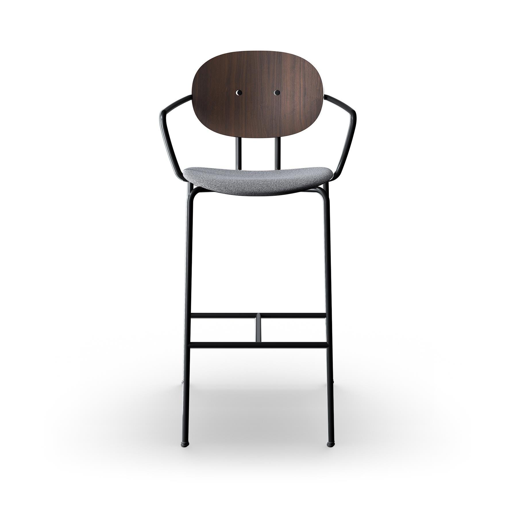 Sibast Piet Hein Bar Chair With Arms Black Steel Walnut Hallingdal 166 High Bar Stool Grey Designer Furniture From Holloways Of Ludlow