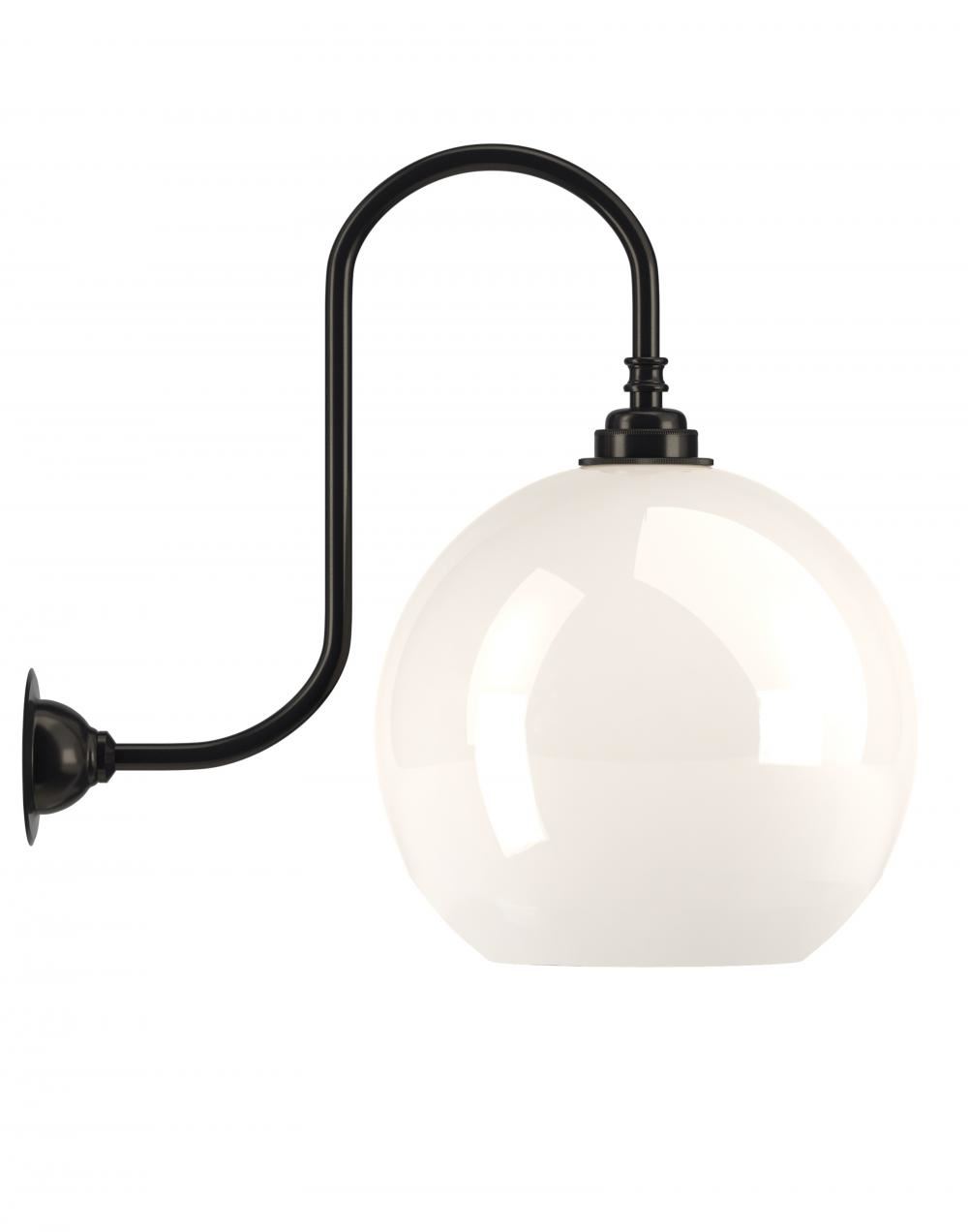 Hereford Swan Neck Wall Light Large White Bronze