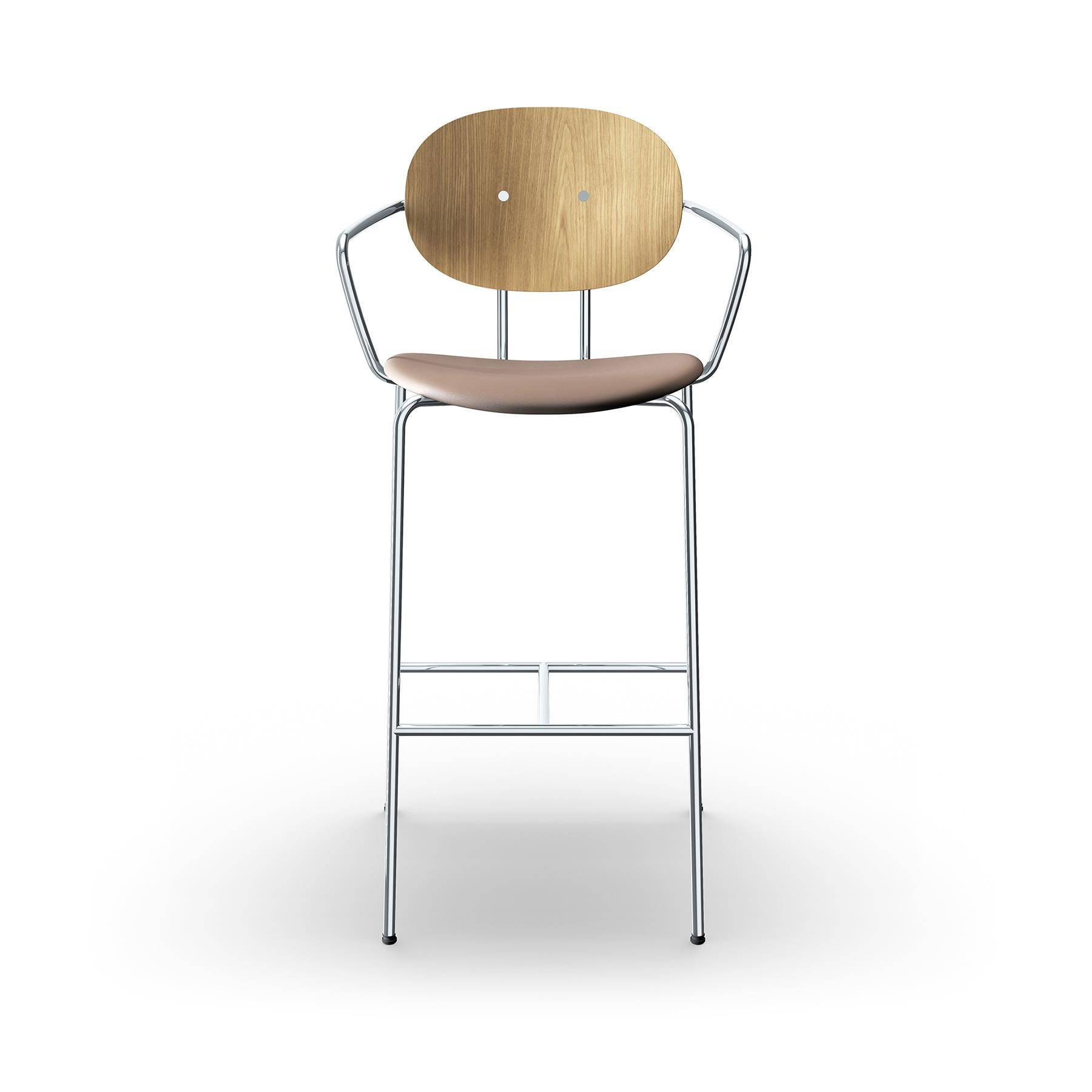 Sibast Piet Hein Bar Chair With Arms Chrome White Oiled Oak Silk Nougat Kitchen Counter Stool Grey Designer Furniture From Holloways Of Ludlow