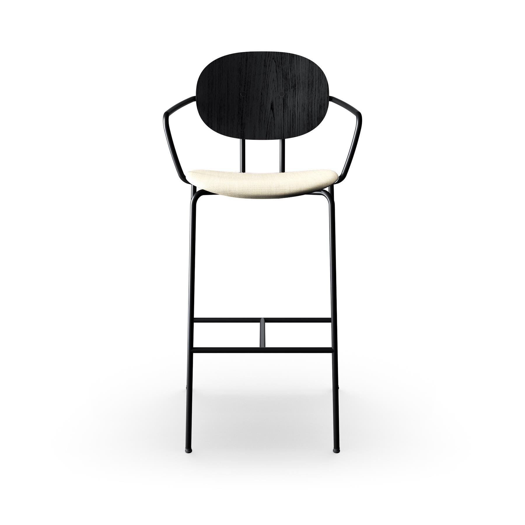 Sibast Piet Hein Bar Chair With Arms Black Steel Black Oak Remix 223 High Bar Stool Cream Designer Furniture From Holloways Of Ludlow