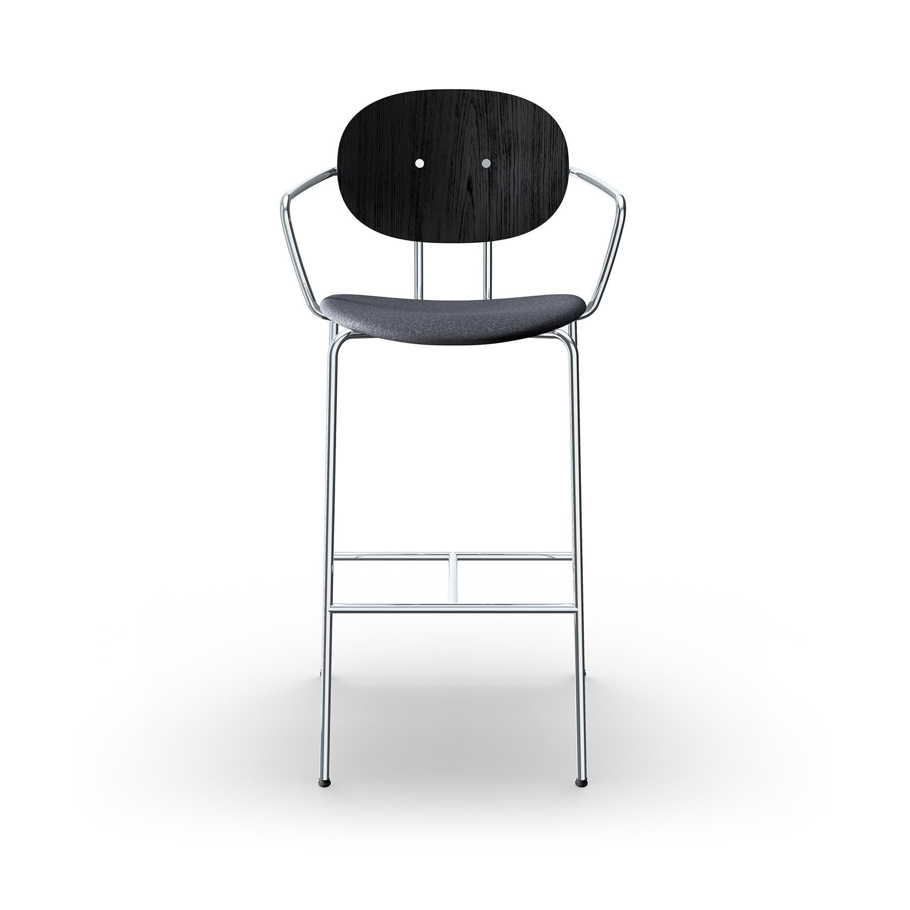 Sibast Piet Hein Bar Chair With Arms Chrome Black Oak Hallingdal 180 Kitchen Counter Stool Designer Furniture From Holloways Of Ludlow