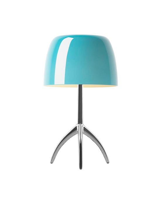 Lumiere 05 Table Light Small Turquoise Shade Cast Aluminium Dimmer
