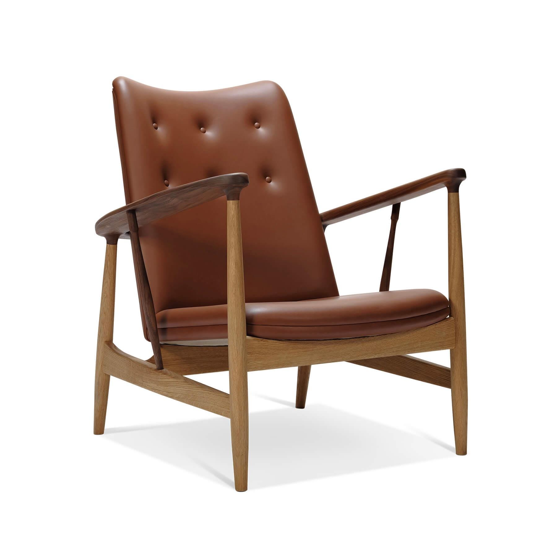 Finn Juhl Kettle Hut Lounge Chair Leather Elegance Walnut Designer Furniture From Holloways Of Ludlow