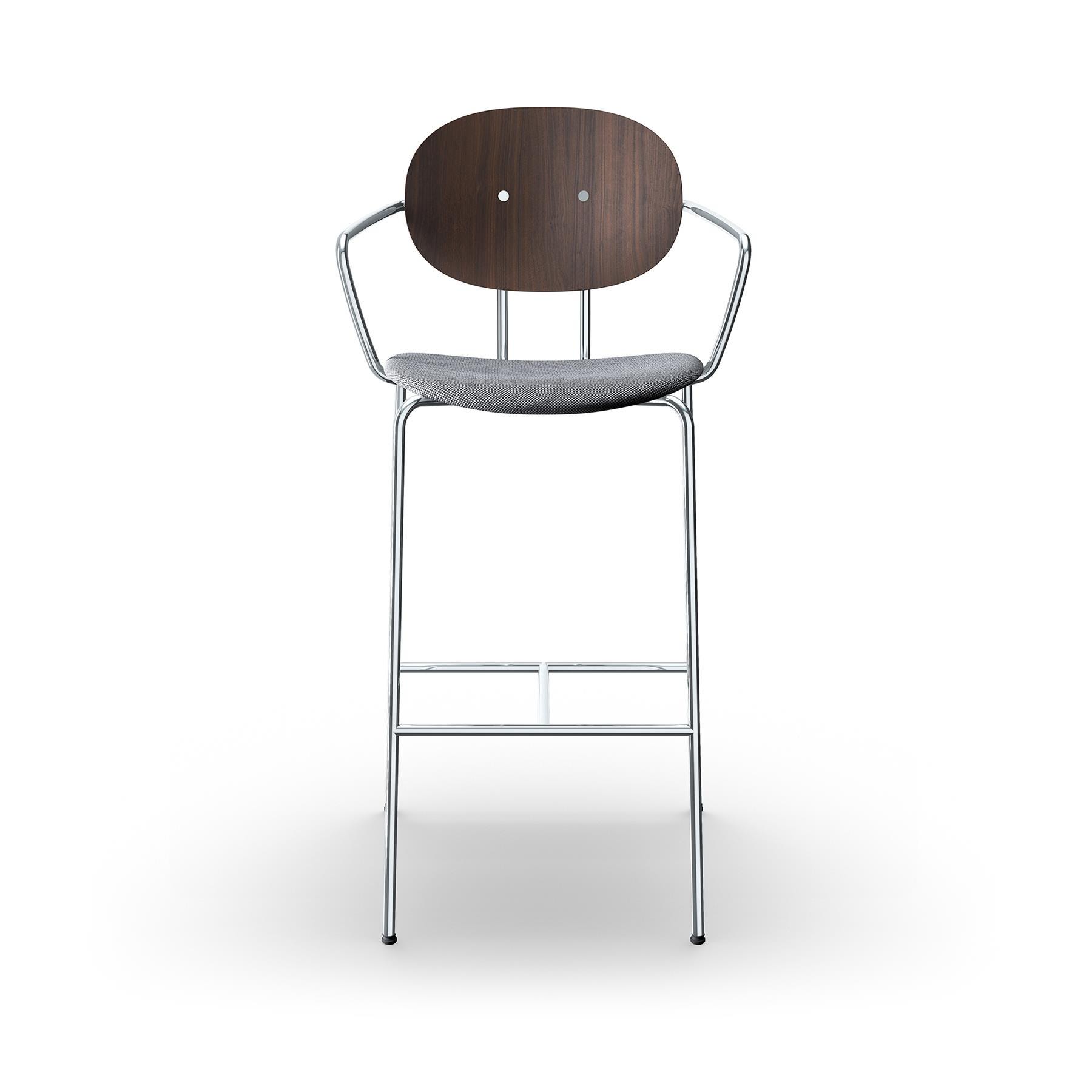 Sibast Piet Hein Bar Chair With Arms Chrome Walnut Hallingdal 166 Kitchen Counter Stool Grey Designer Furniture From Holloways Of Ludlow