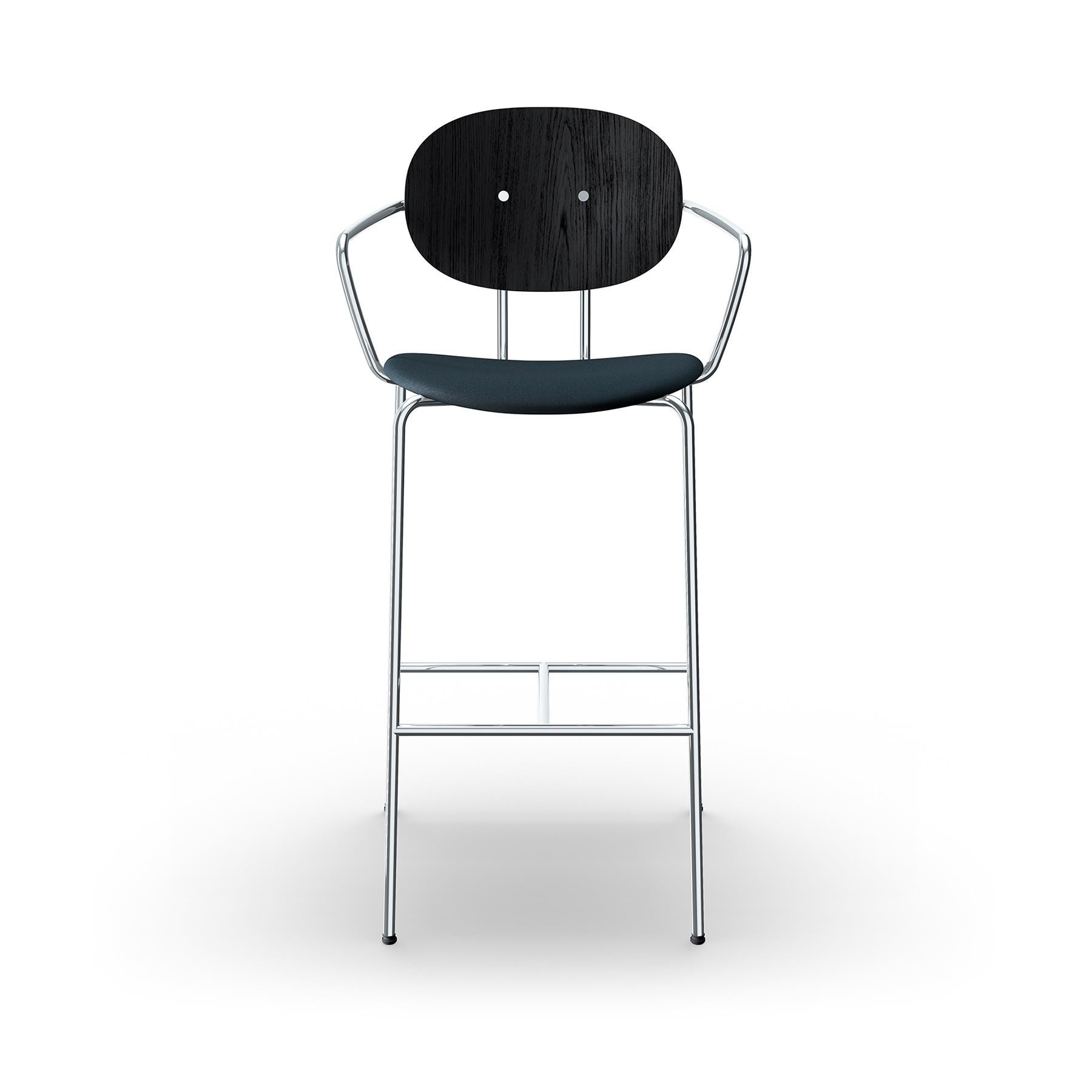 Sibast Piet Hein Bar Chair With Arms Chrome Black Oak Remix 873 High Bar Stool Designer Furniture From Holloways Of Ludlow