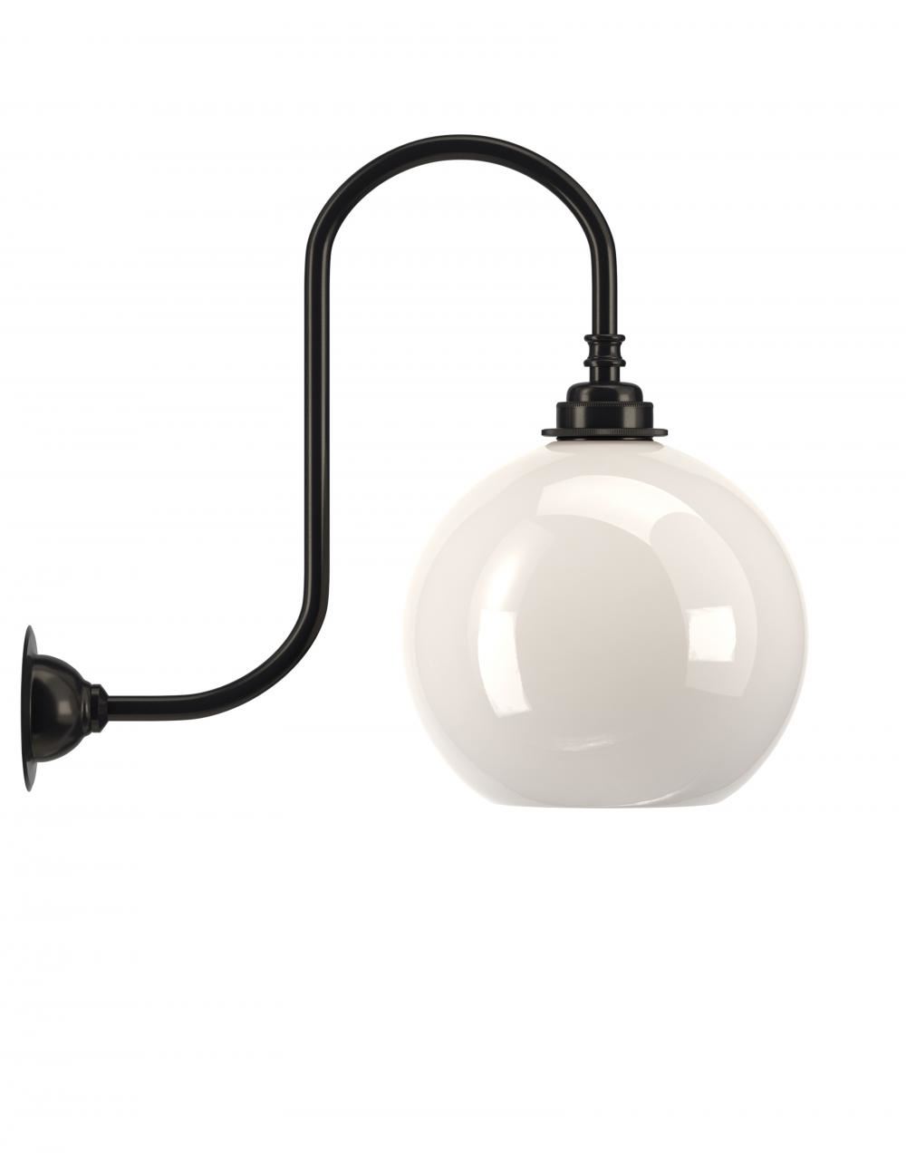 Hereford Swan Neck Wall Light Medium White Bronze