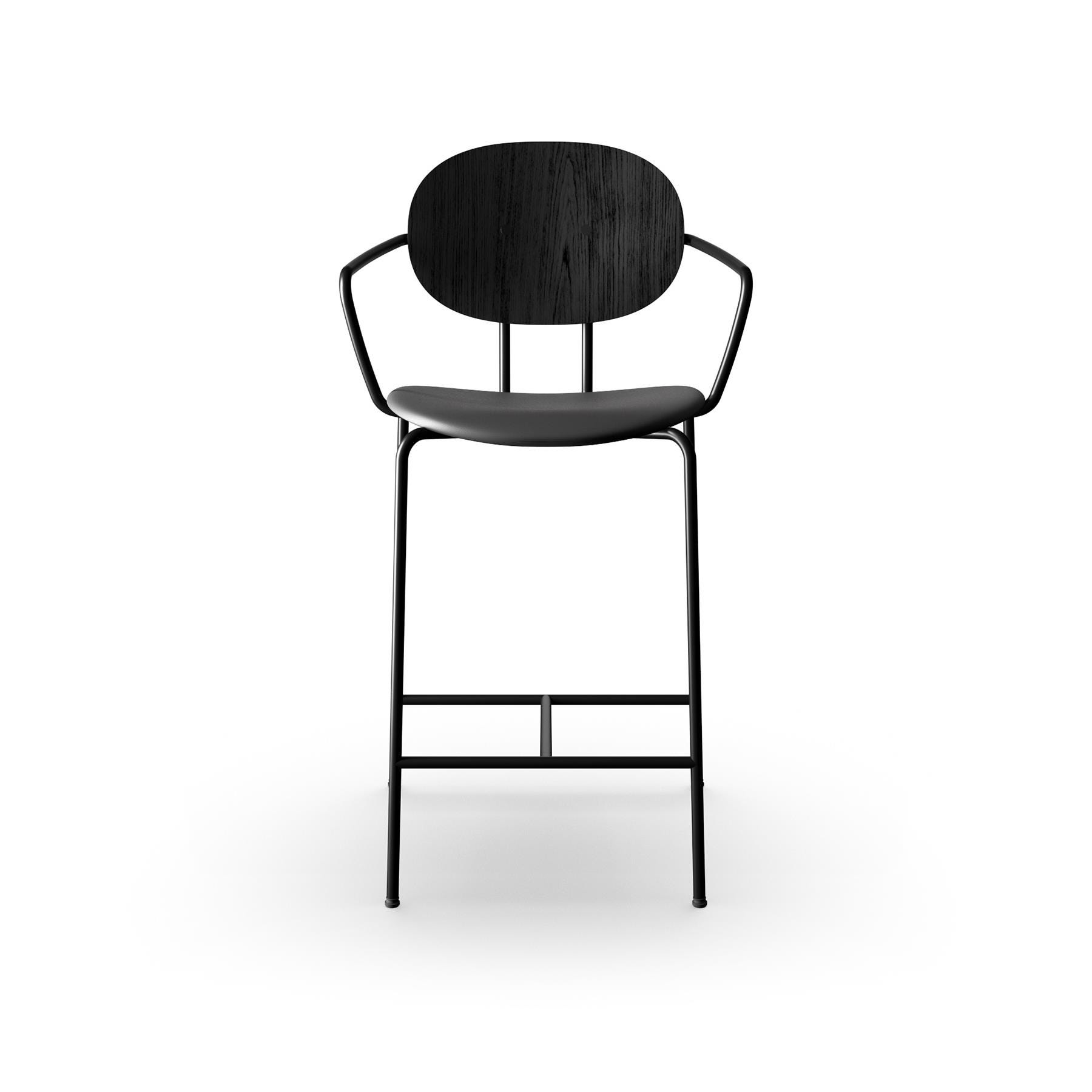 Sibast Piet Hein Bar Chair With Arms Black Steel Black Oak Black Oak High Bar Stool Designer Furniture From Holloways Of Ludlow