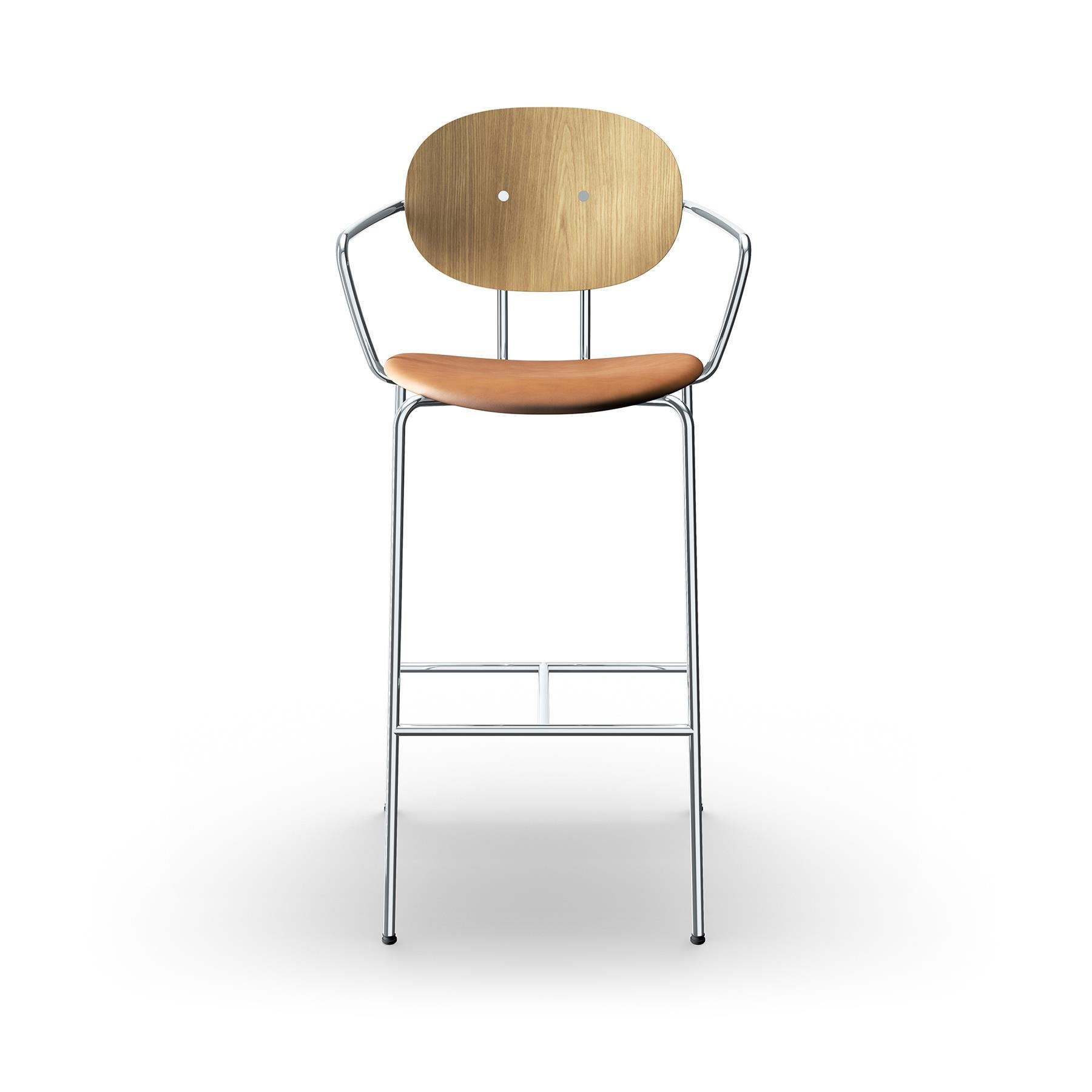 Sibast Piet Hein Bar Chair With Arms Chrome White Oiled Oak Ultra Brandy Kitchen Counter Stool Brown Designer Furniture From Holloways Of Ludlow