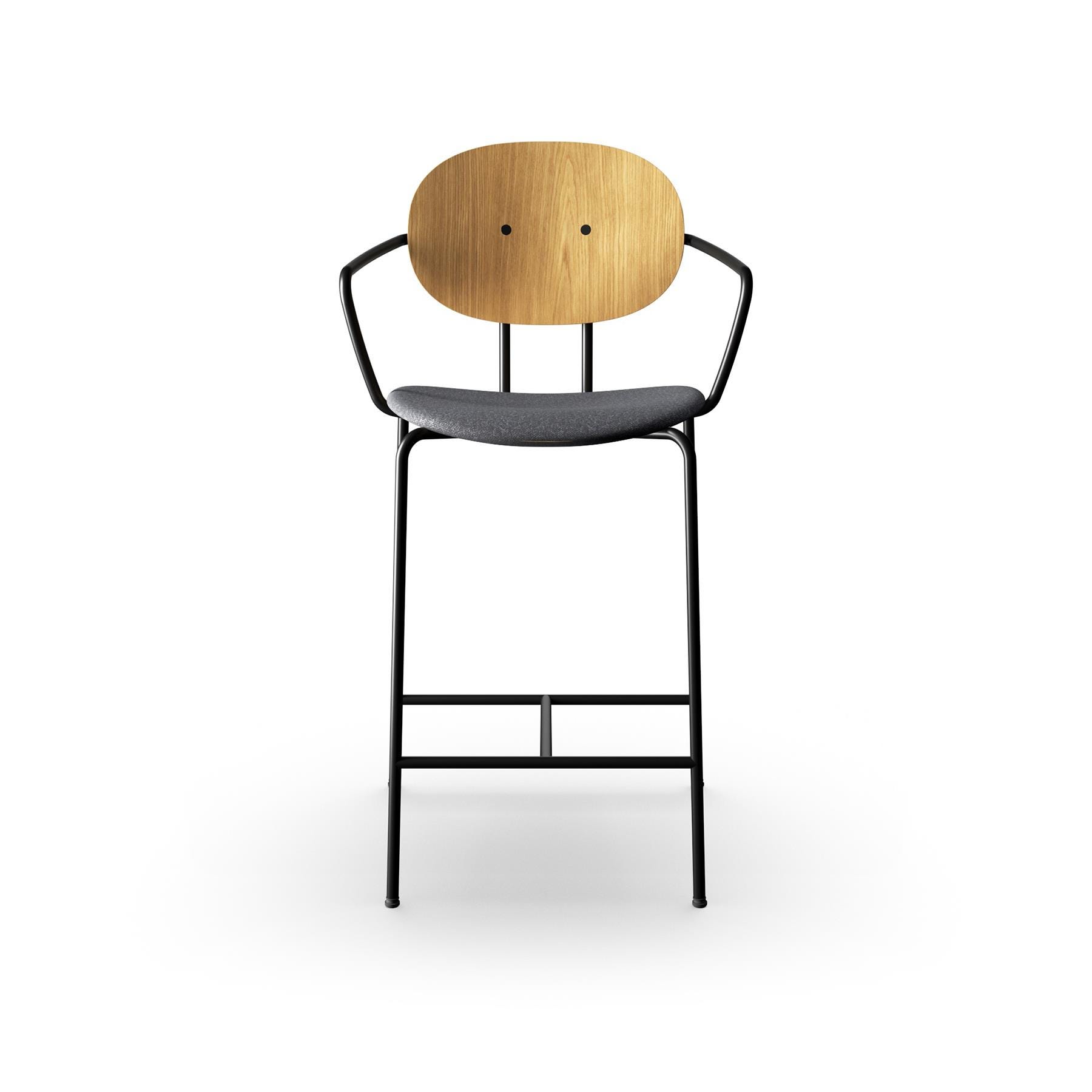 Sibast Piet Hein Bar Chair With Arms Black Steel White Oiled Oak Hallingdal 180 High Bar Stool Designer Furniture From Holloways Of Ludlow