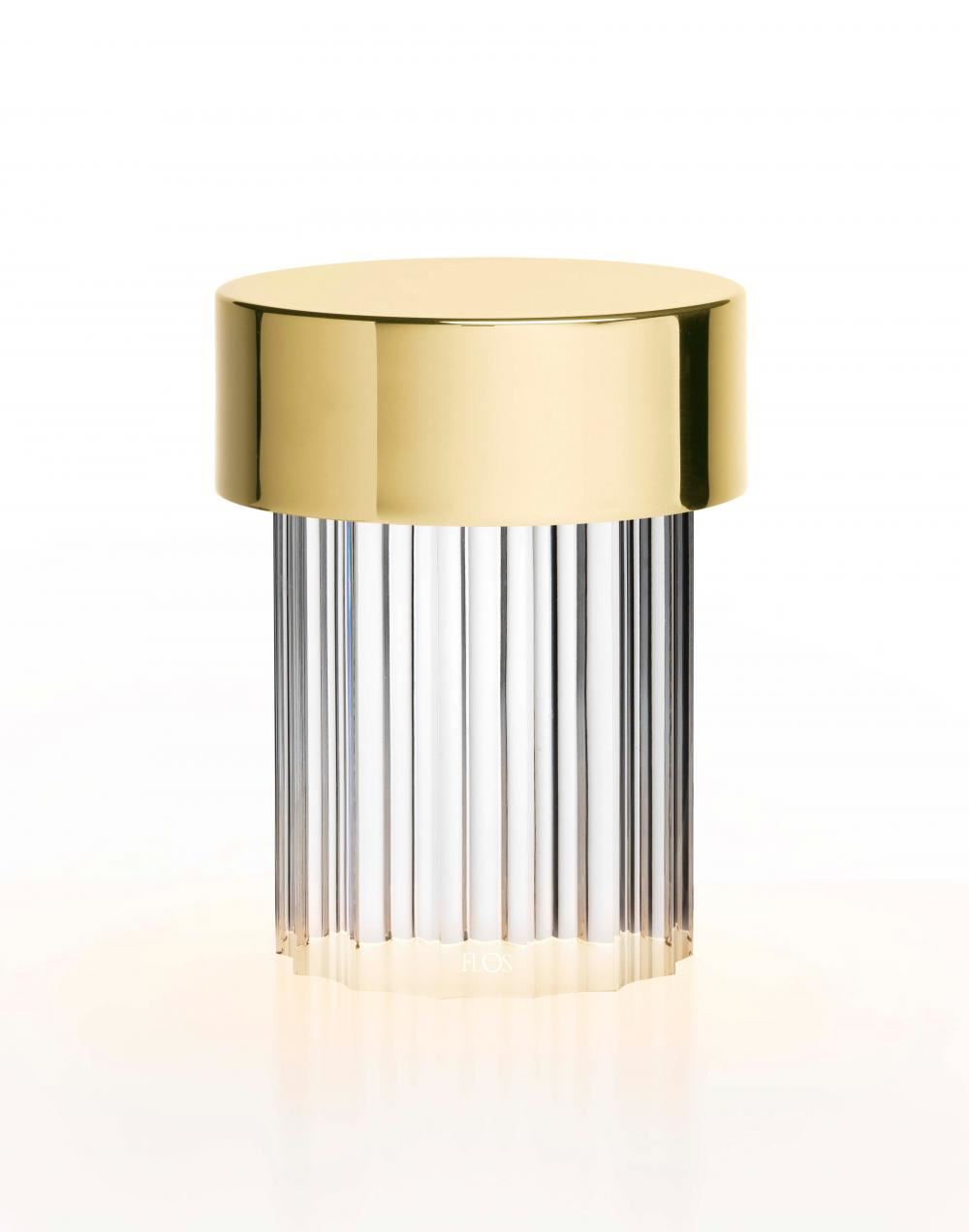 Last Order Portable Table Light Fluted Glass Polished Brass