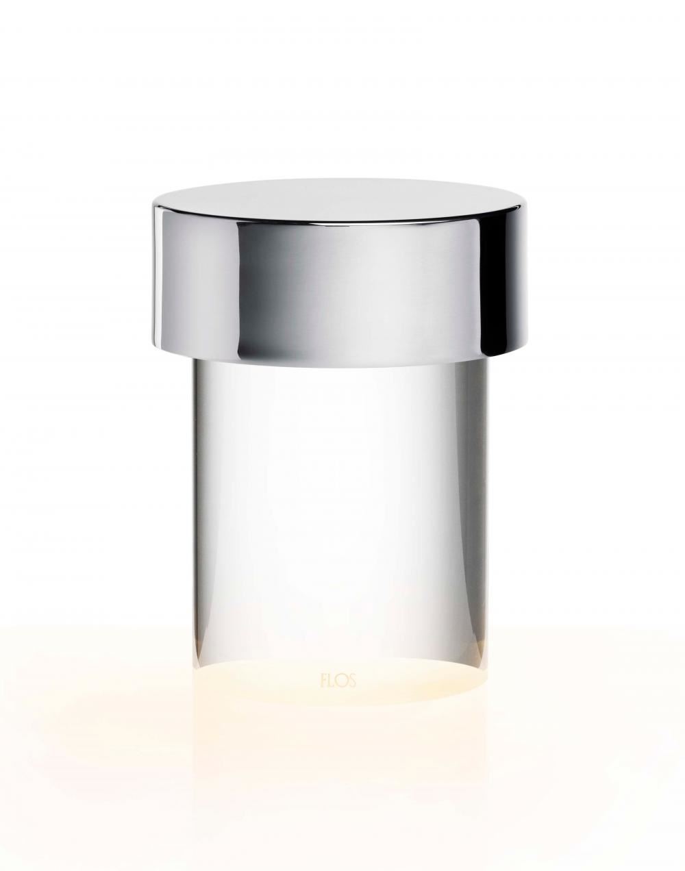 Last Order Portable Table Light Clear Glass Polished Stainless Steel