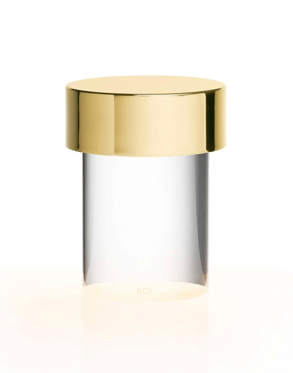 Last Order Portable Table Light Clear Glass Polished Brass