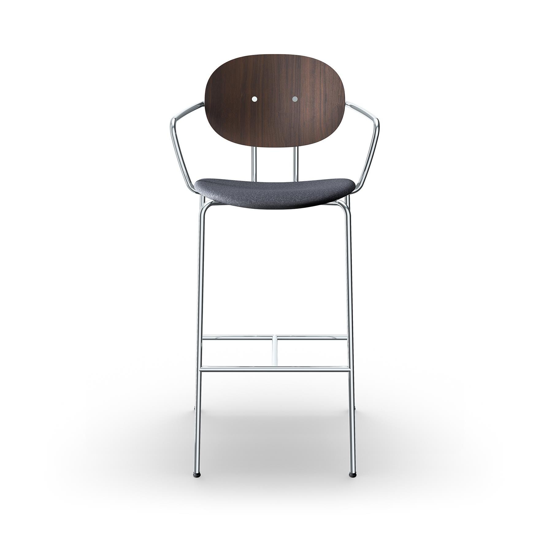 Sibast Piet Hein Bar Chair With Arms Chrome Walnut Hallingdal 180 High Bar Stool Black Designer Furniture From Holloways Of Ludlow